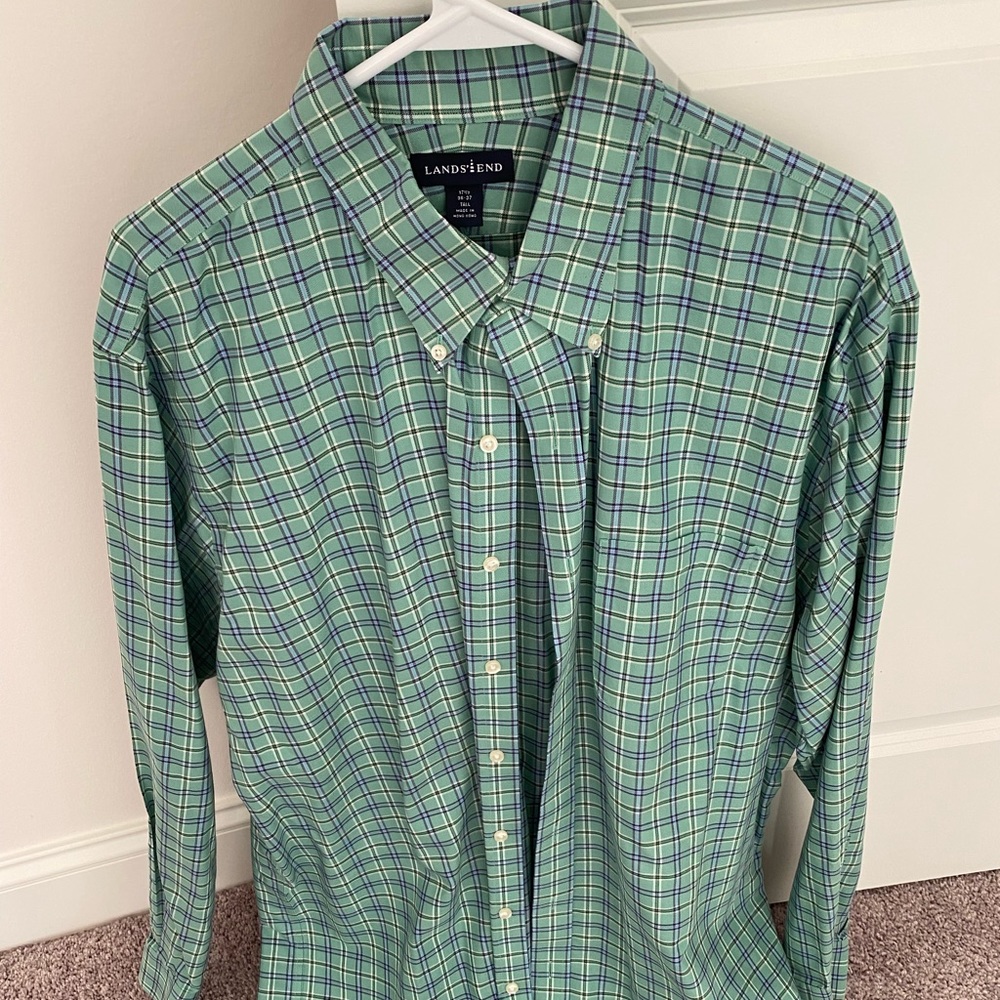 Lands’ End Plaid Button Up